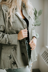 Chaqueta vaquera holgada de longitud media para mujer